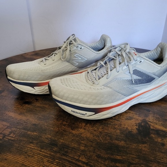 Men's New Balance V14 1080 Running Shoes - Gray with Red and Blue Accents - Picture 7 of 14